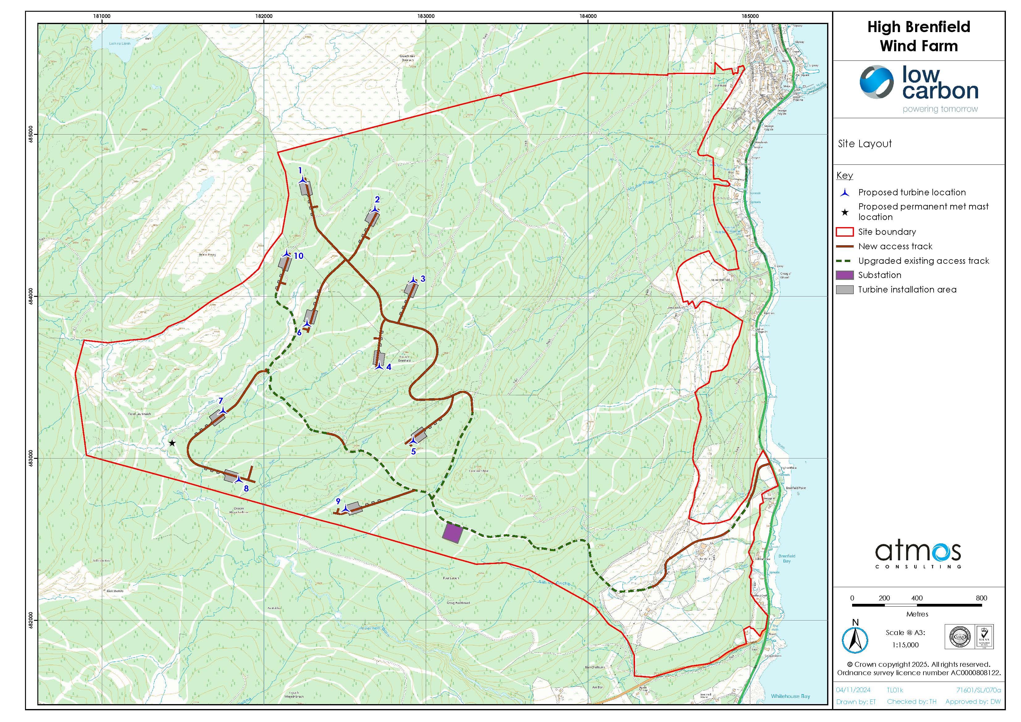 Site Layout - 10 Turbines at 200m to tip